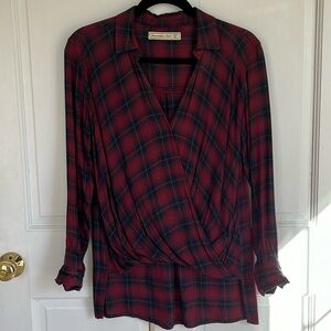 Abercrombie & Fitch Plaid Front Drape Shirt
